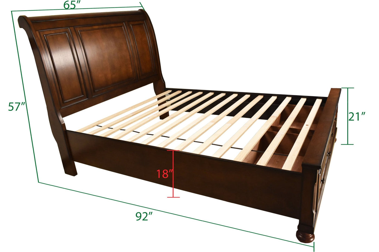 Baltimore Queen Storage Platform Bed Made with Wood in Dark Walnut - 808857833198 - Home Elegance USA - 5