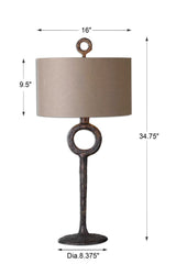 Ferro Cast Iron Table Lamp - Dark Brown / Beige by Uttermost - View 6