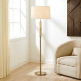 Verlaine Travertine Floor Lamp Brass,Gold - Beige by Uttermost - View 2
