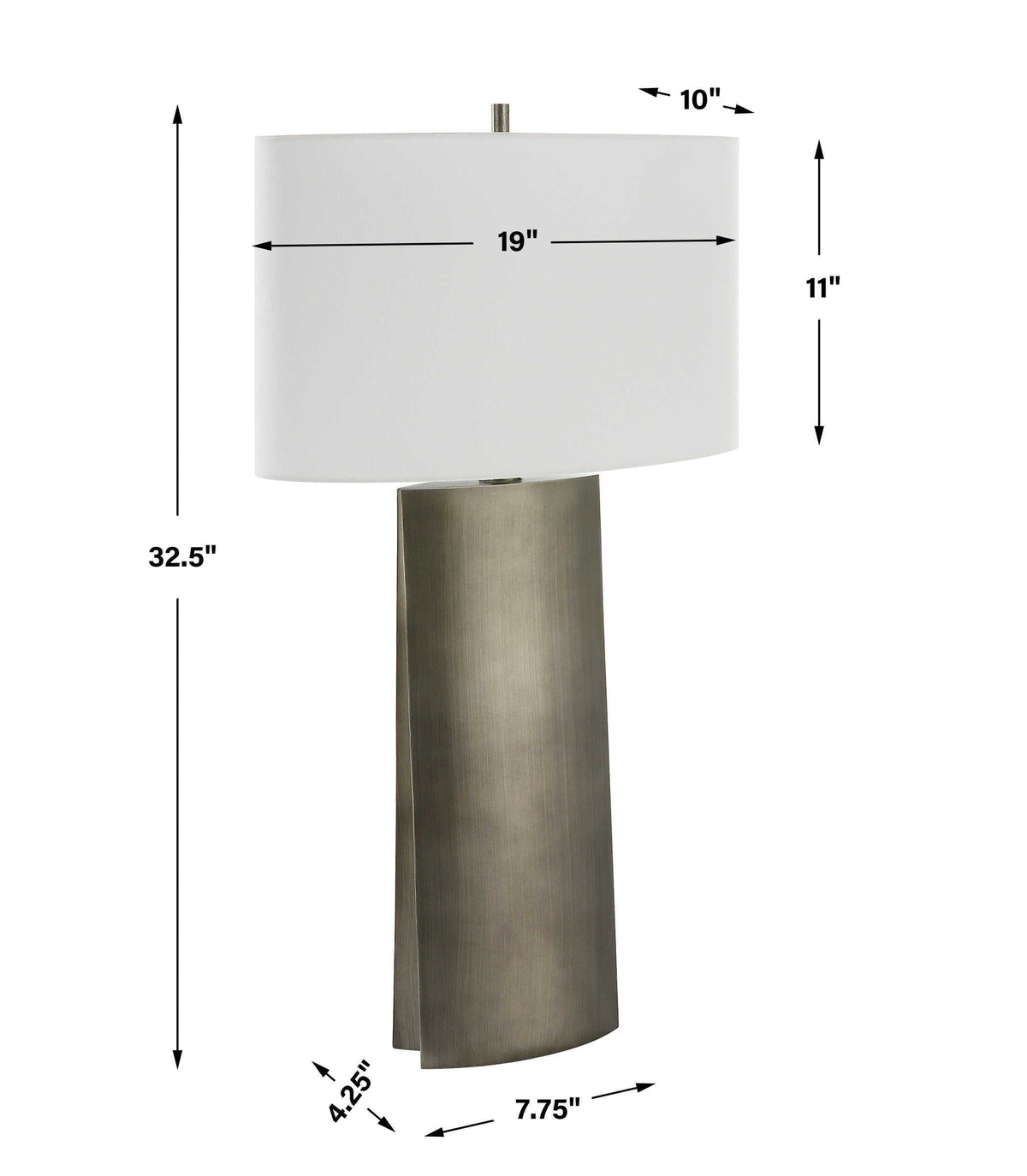 V-Groove Modern Table Lamp - Dark Gray / White by Uttermost - View 7