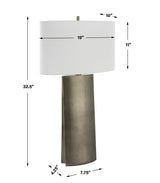 V-Groove Modern Table Lamp - Dark Gray / White by Uttermost - View 7