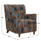 Lainey Upholstered Ikat Armchair Blue / Brown / Orange - Blue / Dark Brown by Uttermost - View 12