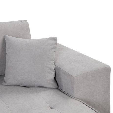 Modern Reversible L-Shape Pull Out Sleeper Sofa with Storage Chaise and Stools, Gray Linen, 104.5' - sold by Home Elegance USA