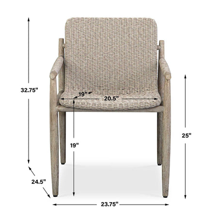Sumba Wicker Outdoor Dining Chair - Gray by Uttermost - View 12