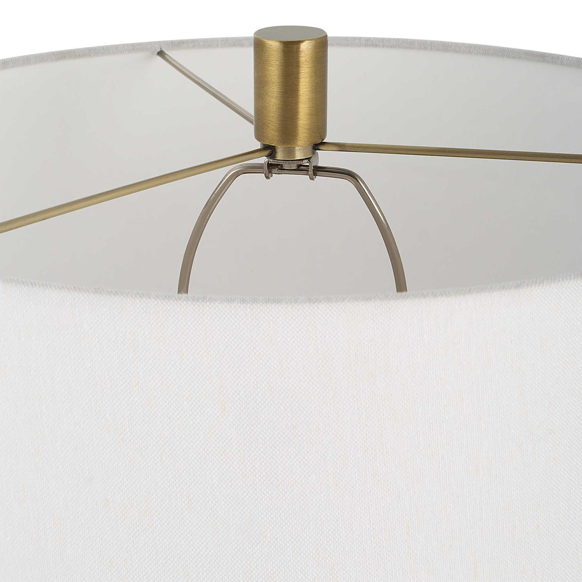 Adelia Ivory & Brass Table Lamp - Yellow by Uttermost - View 7