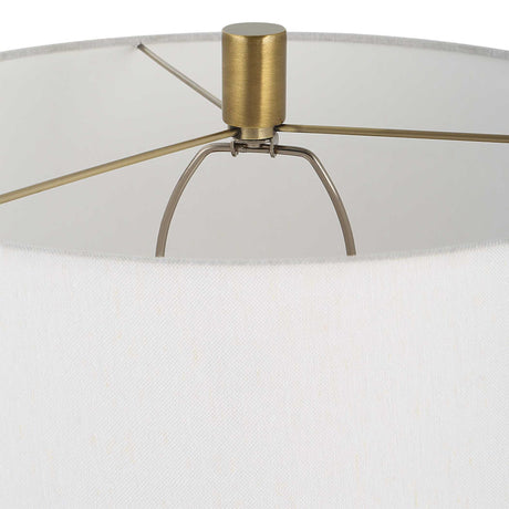 Adelia Ivory & Brass Table Lamp - Yellow by Uttermost - View 7