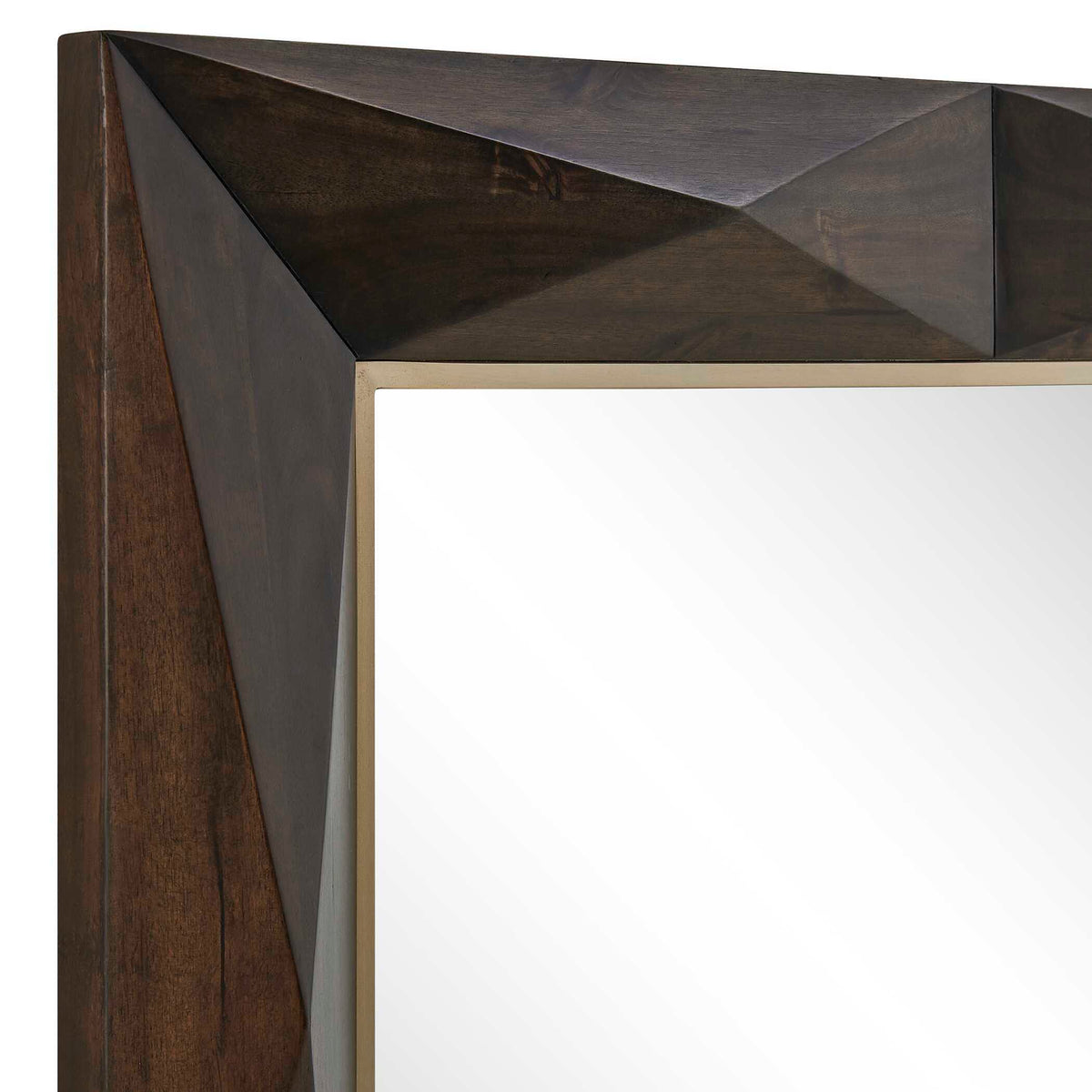 Diamond In The Rough Wood Mirror Gold / Woodtone - Dark Brown by Uttermost - View 5