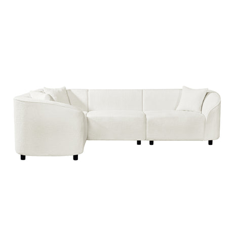 104' L-Shaped Curved Contemporary Sectional Sofa in Beige: Plush 4-Seater, Sculptural Design & Premium Bouclé Upholstery – Modern Luxury for Spacious Living - sold by Home Elegance USA