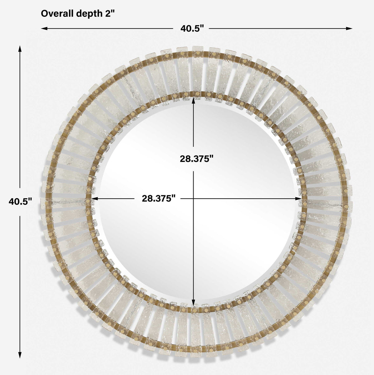 Denali Textured Glass Round Mirror - Silver by Uttermost - View 7