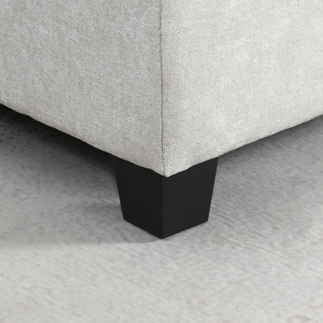 Chenille U Shaped Sectional Sofa with Acrylic Table Top, USB Charger, Storage Drawers, Pockets and Movable Ottoman - sold by Home Elegance USA