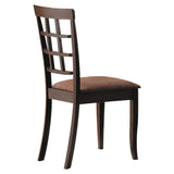 Cardiff Side Chair (Set - 2) 6851 Dark Brown Microfiber & Espresso Finish | Acme | Home Elegance USA