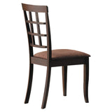 Acme - Cardiff Side Chair (Set-2) 6851 Dark Brown Microfiber & Espresso Finish
