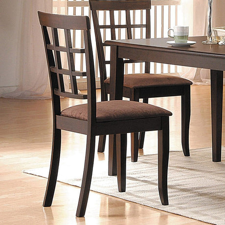 Cardiff Side Chair (Set - 2) 6851 Dark Brown Microfiber & Espresso Finish | Acme | Home Elegance USA