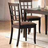 Acme - Cardiff Side Chair (Set-2) 6851 Dark Brown Microfiber & Espresso Finish
