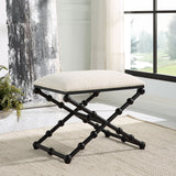 Iron Drops Small Bench - White / Black by Uttermost - View 2