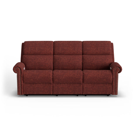 Bernard Power Reclining Sofa With Console, Power Headrest, & Lumbar | Flexsteel