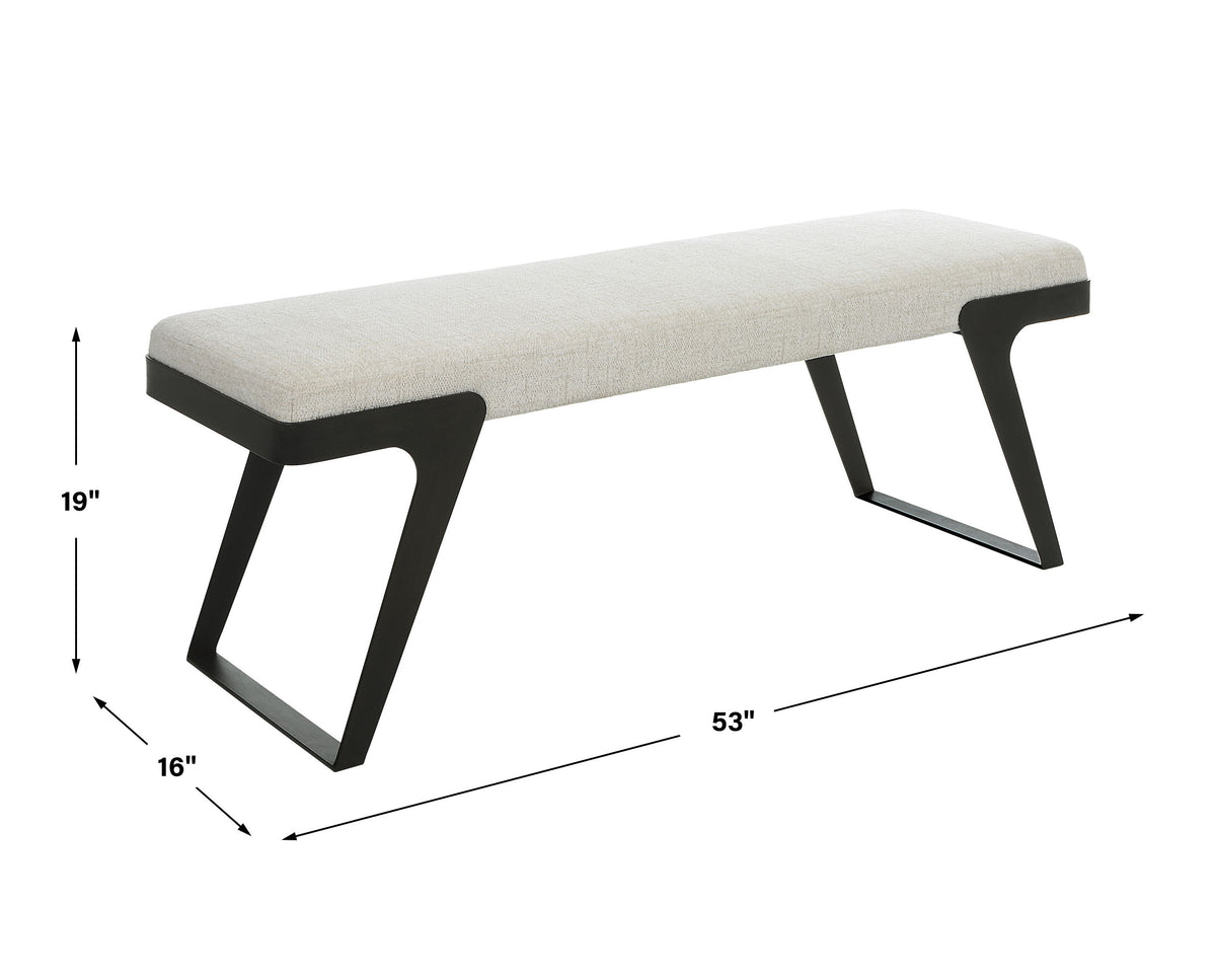 Hover Modern Bench - White by Uttermost - View 7