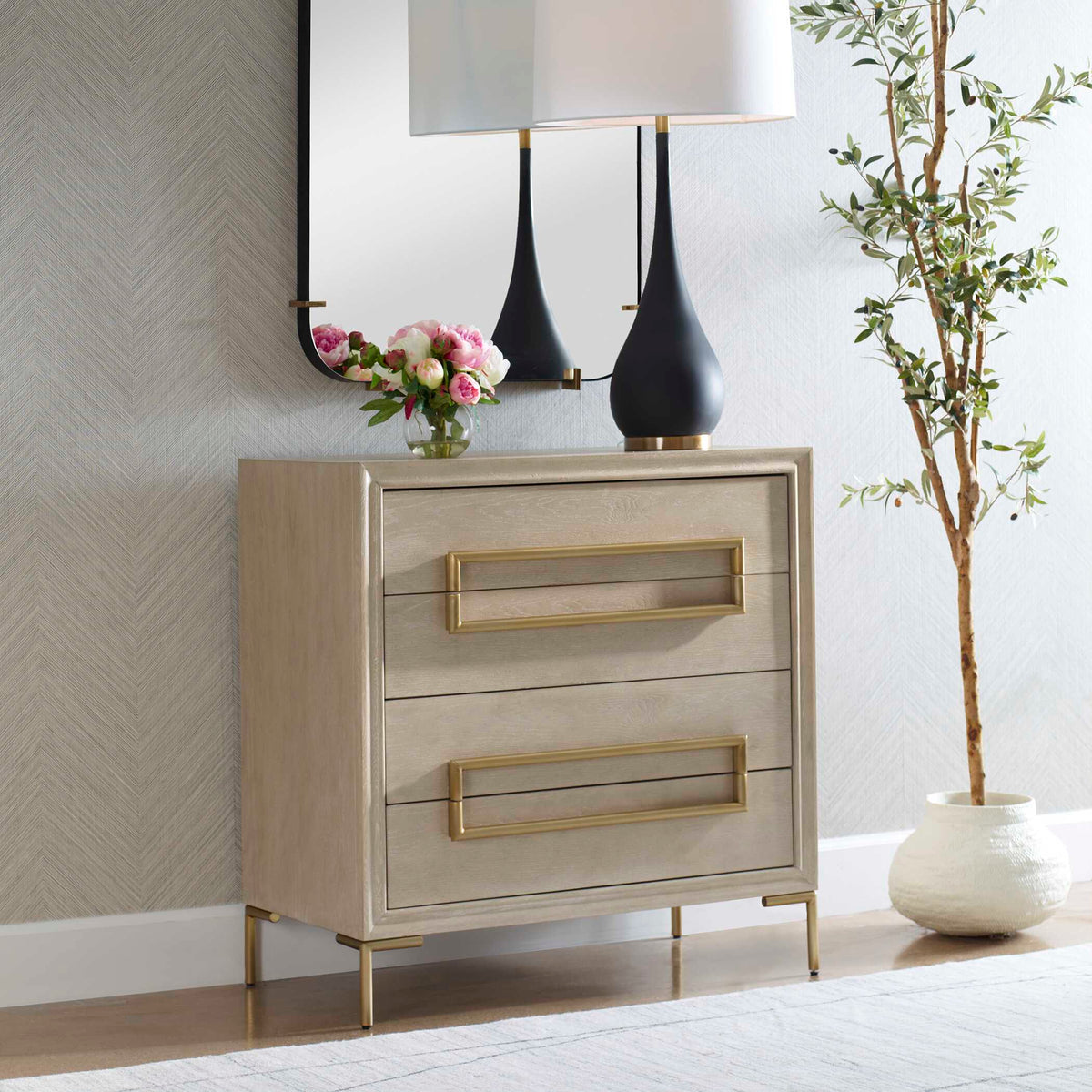 Alessia Light Oak Accent Chest - Gray by Uttermost - View 3
