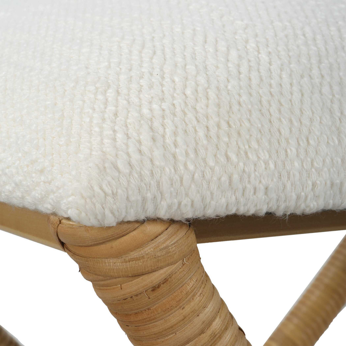 Expedition White Fabric Small Bench by Uttermost - View 5
