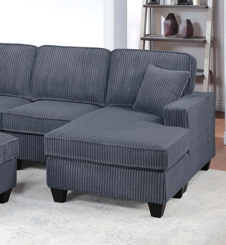 Dark Gray Finish  LAF Loveseat With USB Port Modern style 5pc Sectional Set Corner Wedge Armless Chair Cocktail Ottoman RAF Loveseat With Storage Primary Living Room - sold by Home Elegance USA
