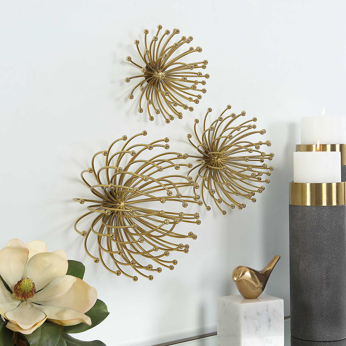 Aga Gold Metal Wall Decor (Set of 3) by Uttermost - View 3