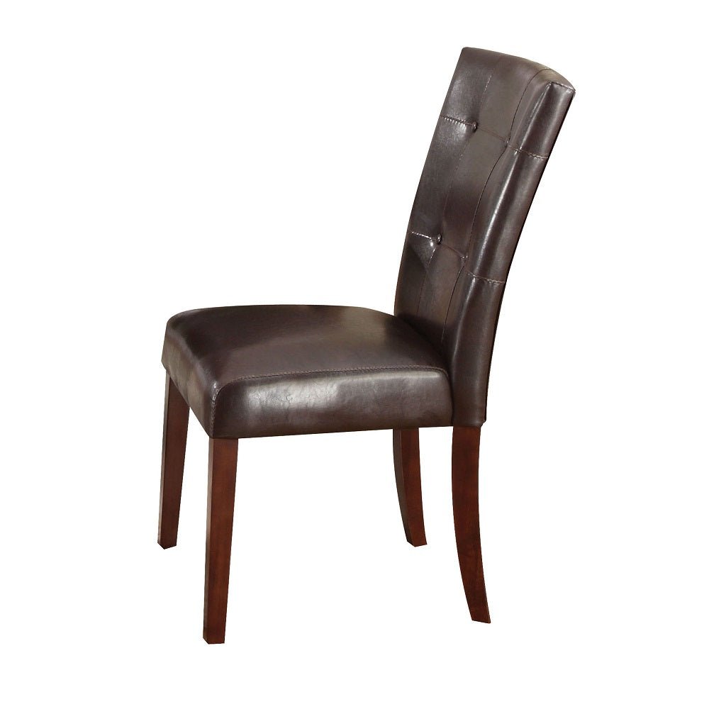 Britney Side Chair (Set - 2) 7054 Espresso Synthetic Leather & Walnut Finish | Acme | Home Elegance USA