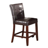 Acme - Britney Counter Height Chair (Set-2) 7055 Espresso Synthetic Leather & Walnut Finish