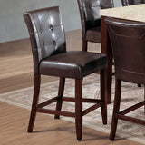 Acme - Britney Counter Height Chair (Set-2) 7055 Espresso Synthetic Leather & Walnut Finish