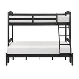 Twin over Full Bunk Bed with Guard Rails 1pc Sturdy Wooden Black Finish Youth Bedroom Furniture - sold by Home Elegance USA