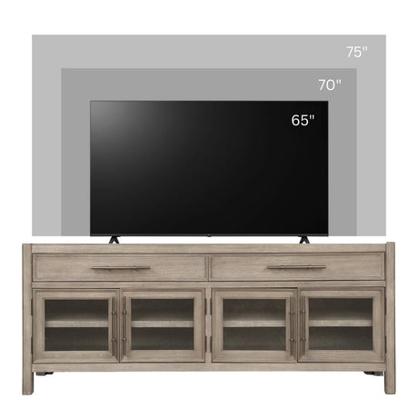 65 inch TV Stand Console, No Assembly Required, White Oak Finish - sold by Home Elegance USA