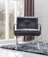 Delano Modern Black Leather Lounge Chair - View Image 1