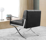 Delano Modern Black Leather Lounge Chair - View Image 1