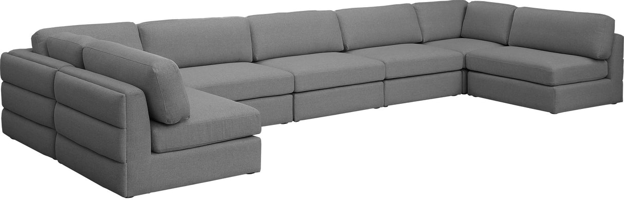 Beckham - Modular Sectional 7 Piece - Gray - Fabric | Home Elegance USA