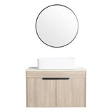 30 " Modern Design Float Bathroom Vanity With Ceramic Basin Set, Wall Mounted White Oak Vanity With Soft Close Door,KD - Packing，KD - Packing，2 Pieces Parcel（TOP - BAB110MOWH） - W999S00023 - image - 23