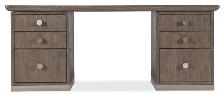 Modern Mood Executive Desk - Dark Brown / Dark Gray by Hooker Furniture - View 6