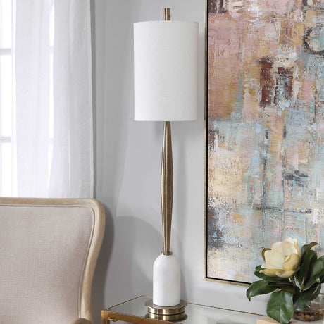 Minette Mid-Century Buffet Lamp - White / Yellow by Uttermost - View 4