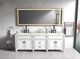 96in. W x36 in. H Frameless LED Single Bathroom Vanity Mirror in Polished Crystal Bathroom Vanity LED Mirror with 3 Color Lights Mirror for Bathroom Wall - W1272103533 - image - 1