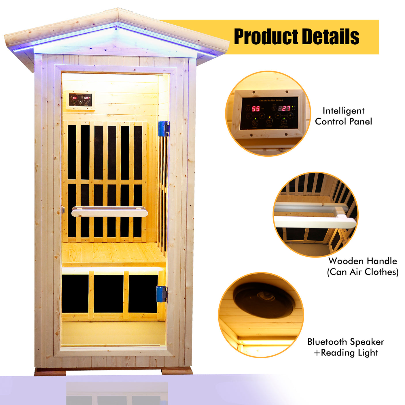 Single person spruce far infrared sauna hair - Home Elegance USA