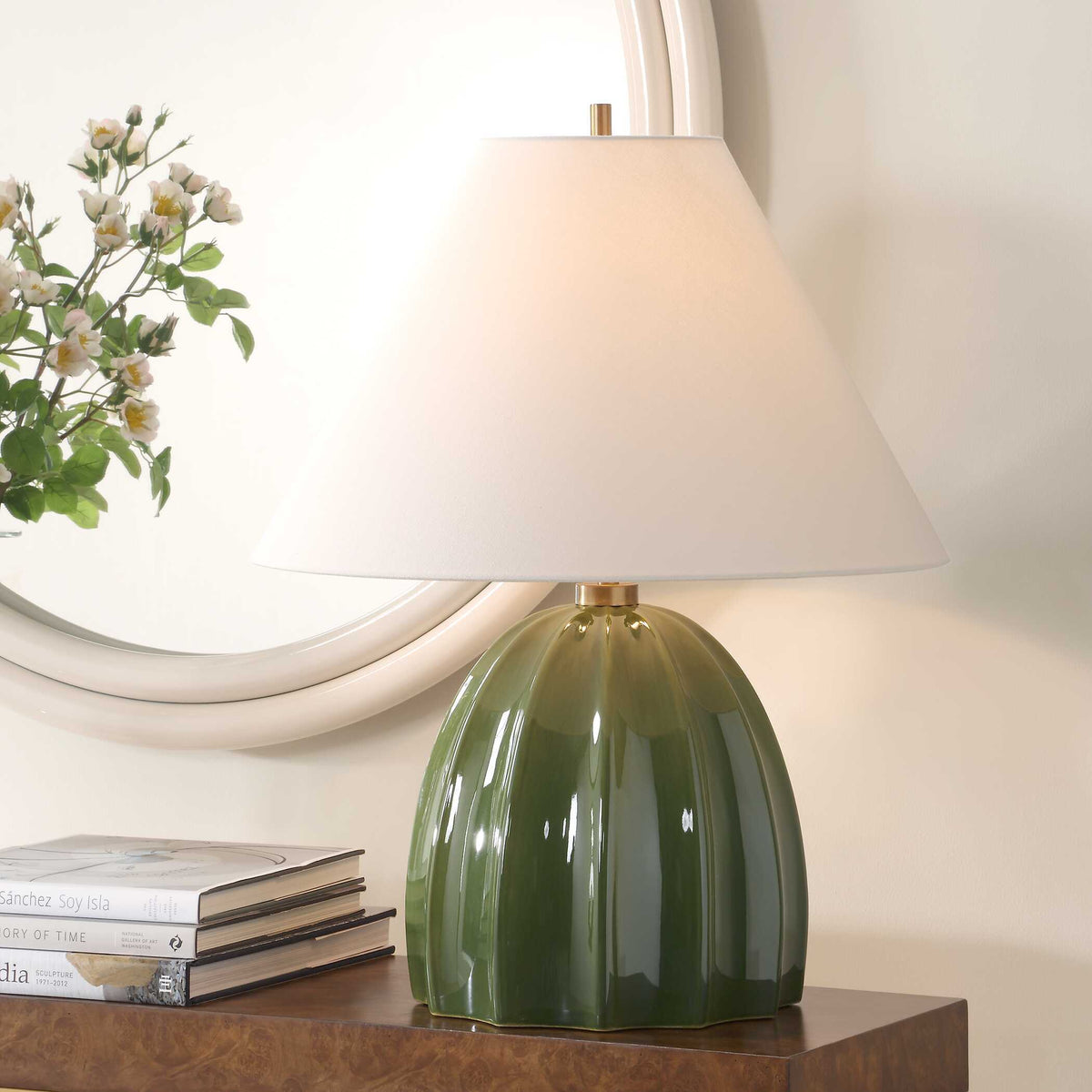 Renna Table Lamp Moss Green - Dark Green by Uttermost - View 2