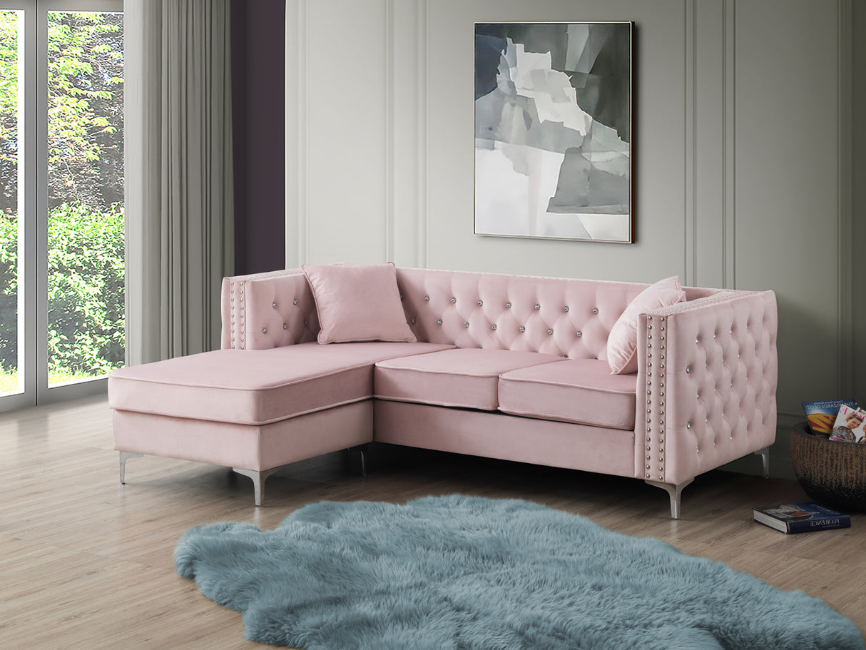 Paige G824B-SC Sofa Chaise , PINK