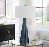 Teramo Scalloped Ceramic Table Lamp - Blue / White by Uttermost - View 3