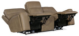 Riverton Power Sofa With Power Headrest/Lumbar - Light Brown by Hooker Furniture - View 4