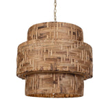 Water Hyacinth 4 Light Woven Pendant - Light Brown by Uttermost - View 3