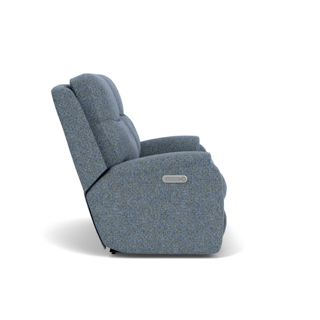 Penn Transitional Fabric Power Reclining Loveseat With Power Headrests & Lumbar | Flexsteel
