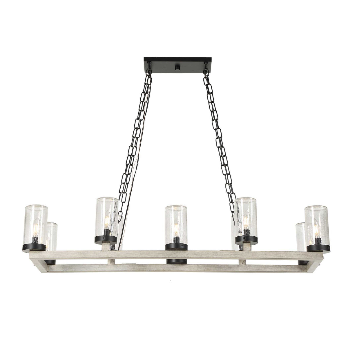 Edgecomb 10 Light Indoor-Outdoor Chandelier Black / Gray - Gray / Black by Uttermost - View 3