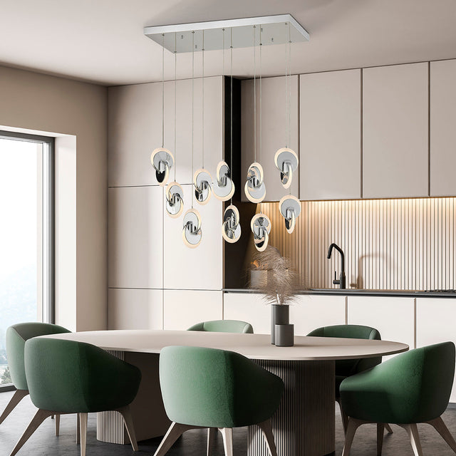 Deuterium Rectangular Chandelier // Chrome  | Finesse - Home Elegance USA