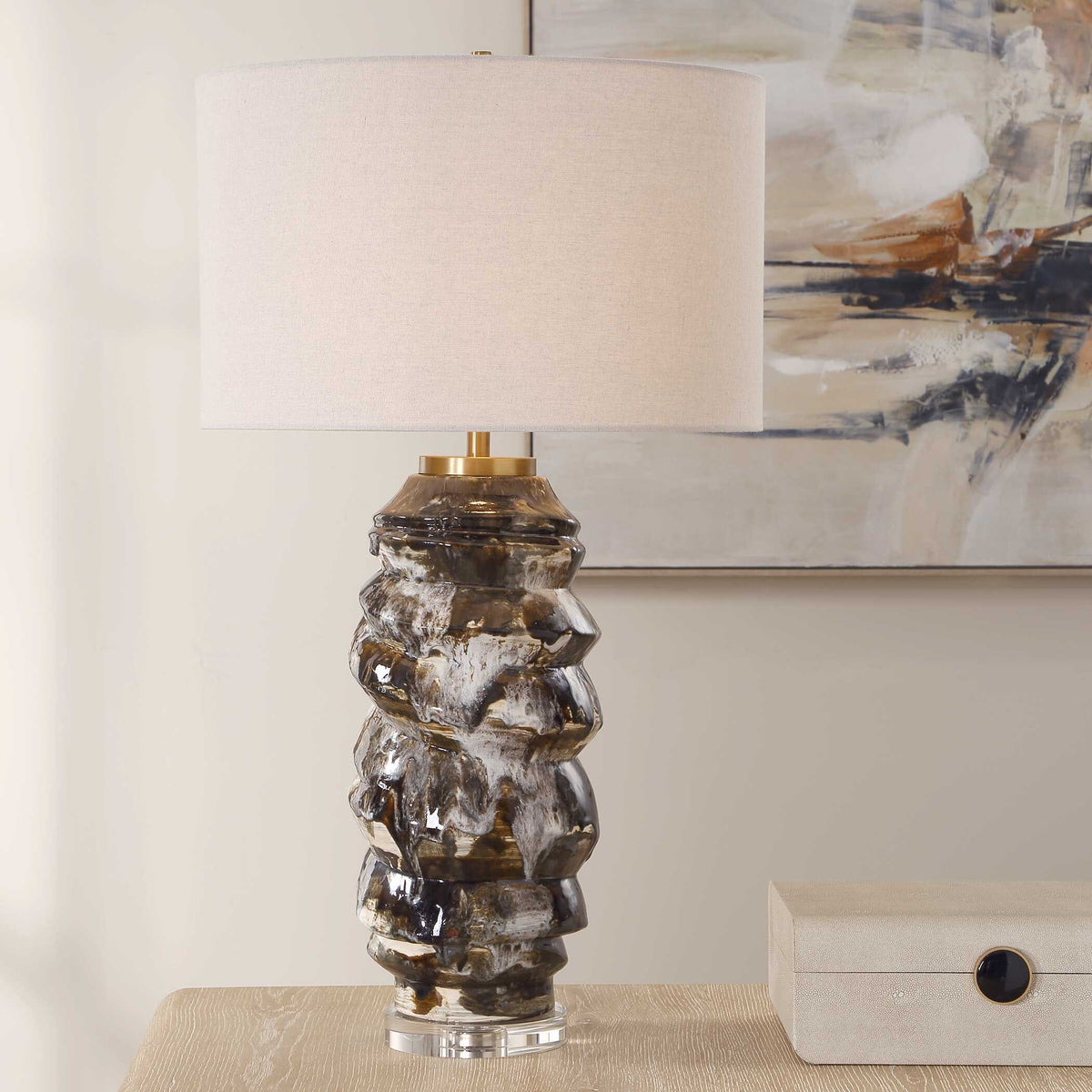 Cuoco Table Lamp Mottled Brown - Dark Brown by Uttermost - View 2