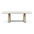 Circa Concrete Outdoor Dining Table White / Woodtone - Light Brown / White by Uttermost - View 1