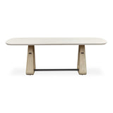Circa Concrete Outdoor Dining Table White / Woodtone - Light Brown / White by Uttermost - View 1