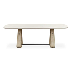 Circa Concrete Outdoor Dining Table White / Woodtone - Light Brown / White by Uttermost - View 1